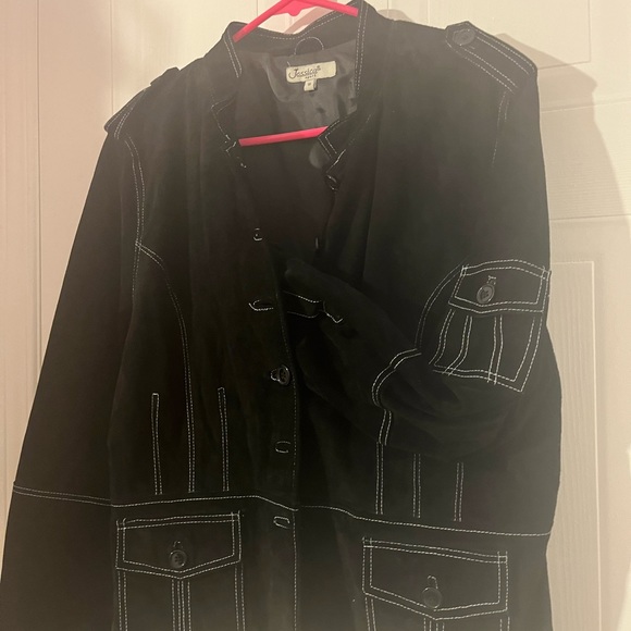 Brand new black suede jacket size 16 - Picture 2 of 3